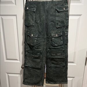 Women’s Cargo Work Pants in Dark Green